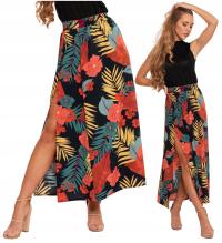 Женская длинная юбка макси с цветочным принтом, модная воздушная юбка MORAJ L