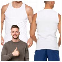 Podkoszulka męska biała bawełniana na ramiączkach