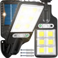LAMPA ULICZNA LED LATARNIA SOLARNA 120 COB LED MOCNA ZEWNĘTRZNA OGRODOWA