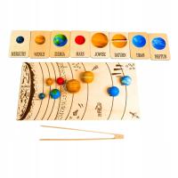 Układ słoneczny, planety, kosmos, drewniane planety