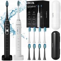 Набор 2x звуковая зубная щетка чехол 8 наконечников-электрический