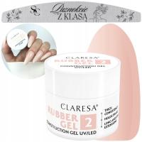 Żel budujący Claresa Rubber Gel 2 żel do budowania paznokci 45g + PILNIK