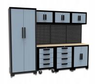 Szafa narzędziowa Grubber 3 szafki 68 kg 255x47x192 cm drewniany blat