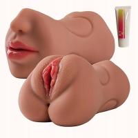 Zabawka dla mężczyzn Masturbator z pochwą, ustami i odbytem 19 cm