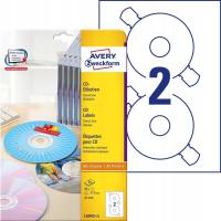Etykiety na płyty CD/DVD Avery Zweckform 117mm 25 arkuszy biały