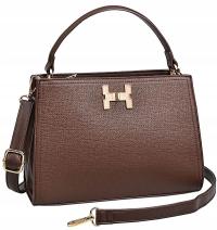 GALLANTRY Torebka damska KUFEREK LISTONOSZKA elegancka Wizytowa CZEKOLADA