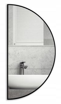 Зеркало полумесяц полукруг 100x50 узкий алюминиевый каркас лофт