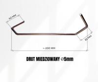 30szt -Zawieszki haki lakiernicze - DRUT MIEDZIOWANY Ø5mm Długość 200mm 90°