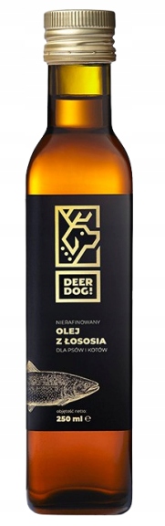 Deer Dog Nierafinowany Olej z łososia dla psa i kota 250ml