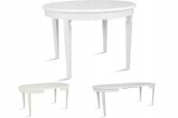 Большой круглый деревянный раскладной стол белый 110/210 для гостиной столовой GLAM