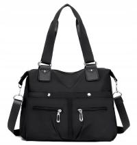 TORBA TOREBKA DAMSKA NA RAMIĘ DO RĘKI CZARNA MIEJSKA POJEMNA NA ZAMEK