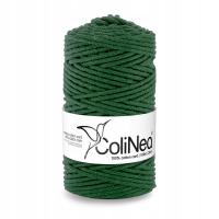 ColiNea sznurek pleciony do makramy 100% bawełna, 3mm 100m, but. zieleń