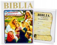 Pamiątka Komunii Świętej Biblia z dedykacją Pismo Święte Prezent komunijny