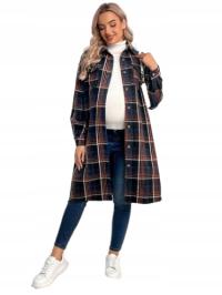 SHEIN PŁASZCZ CIĄŻOWY PRZEJŚCIÓWKA W KRATKĘ 38 ŁSG
