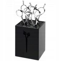 SIBEL PROFESJONALNY POJEMNIK ORGANIZER STOJAK NA NOŻYCZKI FRYZJERSKIE BLACK