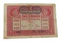 Старая банкнота коллекция2 кроны 1917 Австро-Венгрия