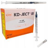 Шприцы инсулина 1мл прикладная игла 0. 40кс12мм У100 100ПКС. KDJECT KDM