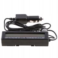 3 w 1 samochodowy LCD cyfrowy zegar termometr miernik napięcia temperatury monitor