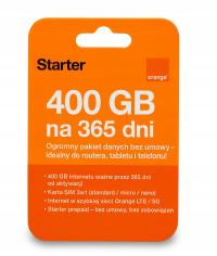 Мобильный интернет на карту Orange Free 400 ГБ год sim-карта для роутера 4G 5G