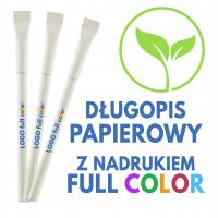 Długopis Papierowy EKO z nadrukiem LOGO UV 25 szt.