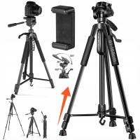 TRIPOD STATYW FOTOGRAFICZNY DO APARATU TELEFONU PRO 61-168CM CZARNY 360°