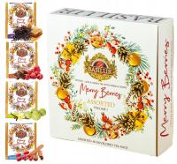 Рождественский подарочный набор чая 4 вкуса-Basilur MERRY BERRIES VOL и 40шт