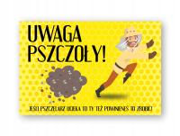 Tabliczka Uwaga Pszczoły Pszczelarz | Druk UV | 30x20cm | PCV 1mm