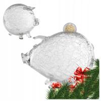 Большая стеклянная копилка для копилки, треснувшая для подарочных монет, толстое стекло