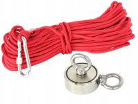 MAGNES NEODYMOWY Z UCHWYTAMI I LINĄ 20M DO ZAWIESZANIA MAGNET FISHING