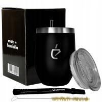 Черный ТЕРМОЛИДНЫЙ набор для yerba mate от Un Mate: термальный matero, bombilla