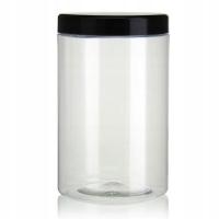 SŁOIK POJEMNIK PET 1500ml Z NAKRĘTKĄ CZARNĄ 1.5L na przyprawy płatki