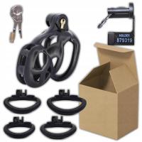 КЛЕТКА ДЛЯ ПЕНИСА ПОЯС ВЕРНОСТИ С ЗАМКОМ ДЛЯ КЛЮЧЕЙ БДСМ ЦЕЛОМУДРИЕ КЛЕТКА S