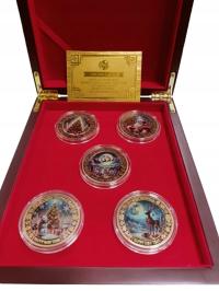 Monety kolekcjonerskie świąteczne DIKOM z czerwonym etui idealne na prezent