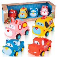 СЕНСОРНЫЕ МАШИНКИ РЕЗИНОВЫЕ МАШИНКИ 4 МЯГКИЕ С ПРИВОДОМ ДЛЯ РЕБЕНКА