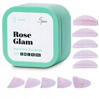 Silikonowe Wałki Błyszczący Róż do Laminacji LIFTINGU Rzęs 5 par