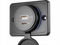 Ładowarka USB-A i USB-C 3,4A gniazdo samochodowe 12V 24V 61055