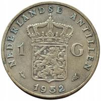 46220. Antyle Holenderskie - 1 gulden - 1952r. - Ag