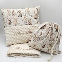 Komplet do przedszkola/żłobka wyprawka kocyk poduszka worek haftowane imię