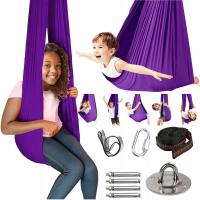 HUŚTAWKA DLA DZIECI HAMAK CHUSTA SENSORYCZNA SZARFA AKROBATYCZNA 400x150cm