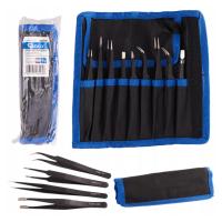 Набор прецизионных металлических пинцетов 9шт