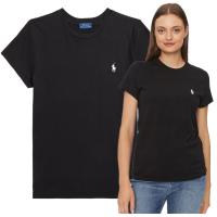 футболка-поло ralph lauren премиум Женская футболка черный маленький логотип