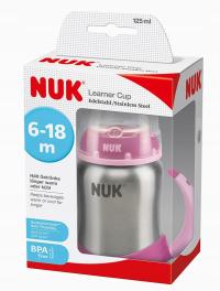 Kubek niekapek NUK ze stali nierdzewnej 125 ml 6m+