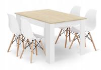 Обеденный стол со стульями для гостиной, столовой, кухни, лофт, 4 стула, Белый