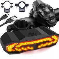 5w1 KIERUNKOWSKAZY ROWEROWE KLAKSON 110dB LAMPKA ROWEROWA TYŁ LED USB+PILOT