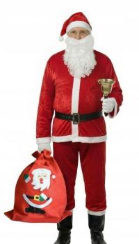 STRÓJ MIKOŁAJA WELUR TG LUX 7EL GWIAZDOR MIKOŁAJ WOREK DZWONEK