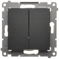 САЙМОН 54 МУФТА ДВОЙНОЙ ПЕРЕКЛЮЧАТЕЛЬ DW5.01/49 МАТОВЫЙ ЧЕРНЫЙ