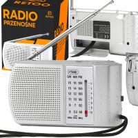 RADIO KUCHENNE NA BATERIE PRZENOŚNE MAŁE FM AM SW ANTENA SREBRNE BUDOWLANE