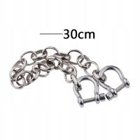 Metalowy łańcuszek do kajdanek o różnej długości KC01 - srebrny, 30 cm