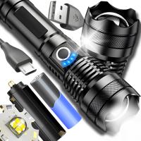 МОЩНЫЙ ТАКТИЧЕСКИЙ СВЕТОДИОДНЫЙ ФОНАРИК XHP90 ZOOM SURVIVAL CREE ПЕРЕЗАРЯЖАЕМЫЙ USB