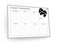 Planer tygodniowy suchościeralny magnes na lodówkę wzory A4 LISTKI